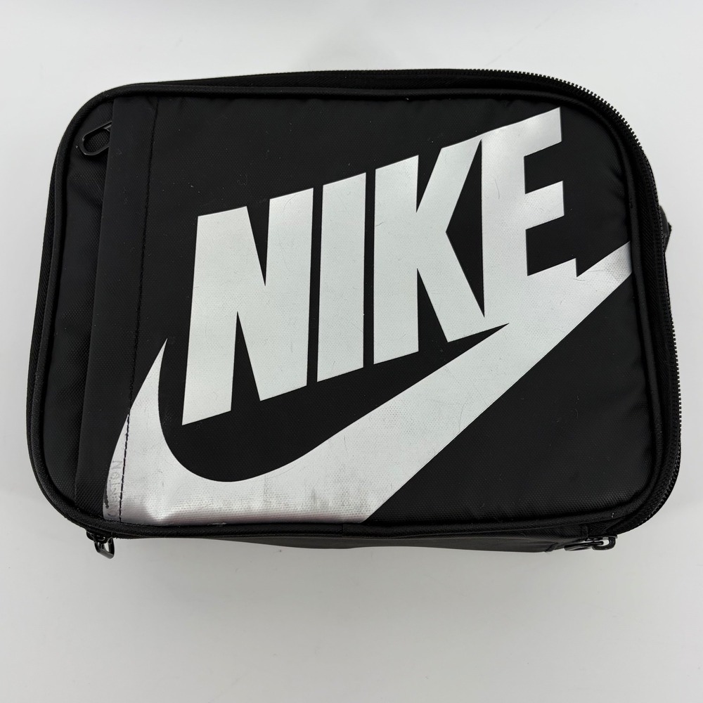 Nike Futura Fuel Insulated Lunch Bag Black Silver Swoosh Hard Shell 9A2970-023